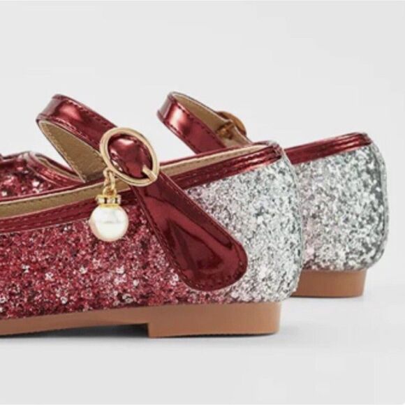 Girls Kids Flat Dress Shoes Size 13 Princess Shoes Wedding Party Butterfly - Picture 9 of 9